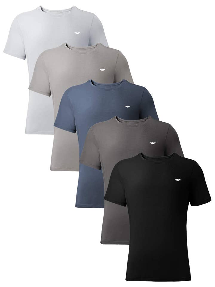 I-Wear Brands - Wholesale T-shirt – men's - 5 Pack Men's Lightweight Cotton Rayon Short Sleeve T-Shirts4