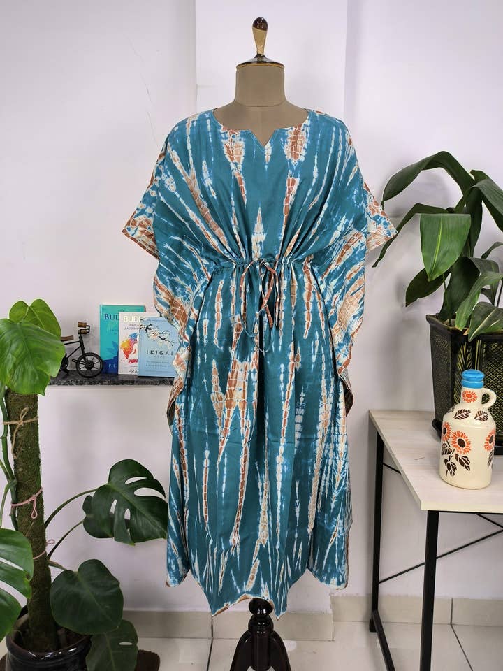 The Eastern Loom – Engroshandel Kaftan - Dame – Boho Style Kaftan Kjole Indisk Håndblok Trykt Sommer Look