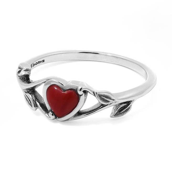 Heart Vine Ring with Stone (RA 2689) for wholesale by Boma Jewelry