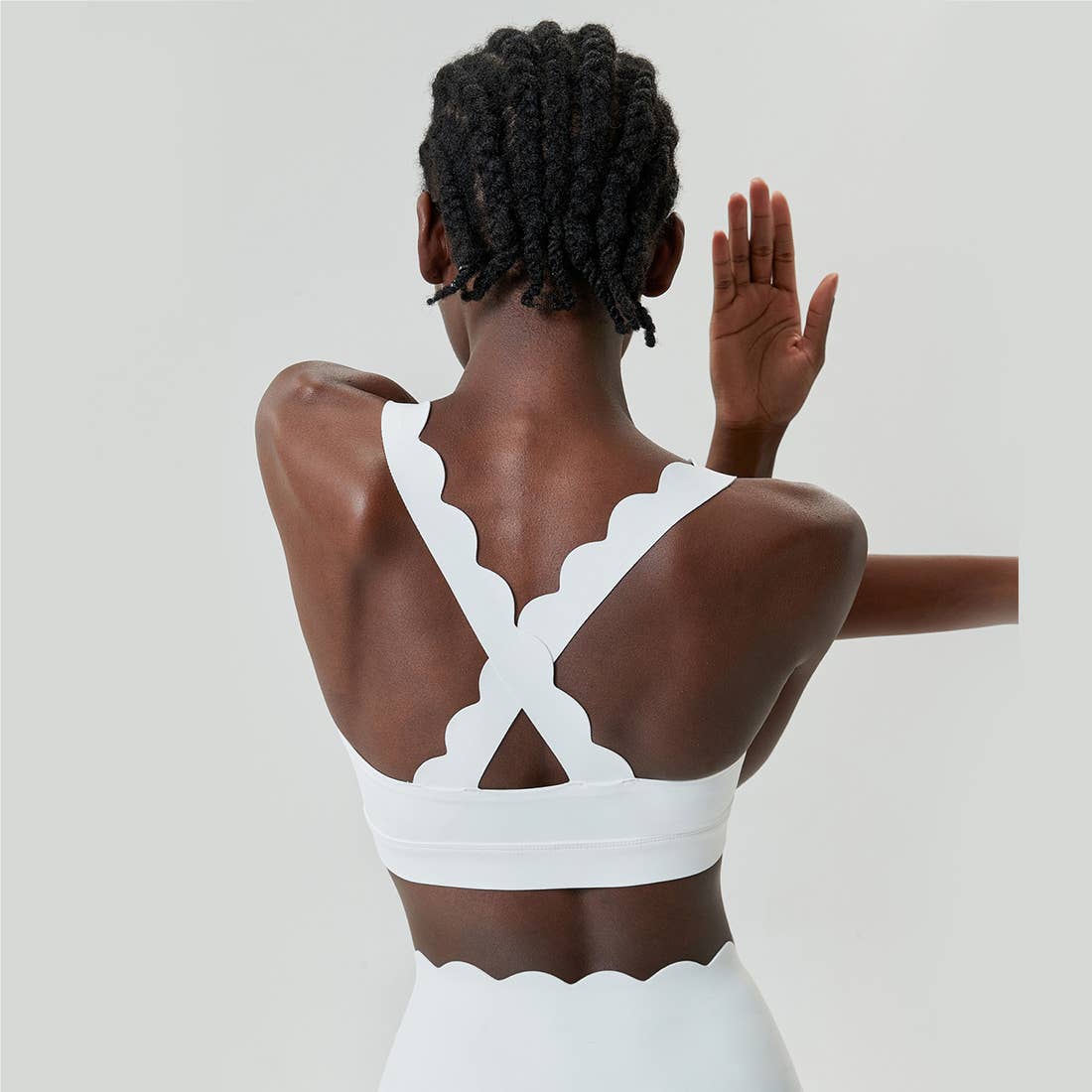 Sodalemon - Vente Brassière de sport – femme - Soutien-gorge de sport à dos croisé Wave Design Fitness Yoga pour femmes12