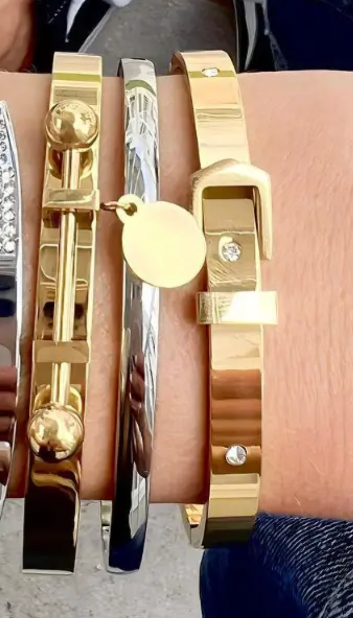 HoopLa - Wholesale Bangle Bracelet -  Love Bar Bracelet- Hinged Cuff- Stainless Steel Bangle6