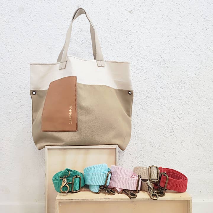 Borsa pullover bicolore beige per la vendita all'ingrosso da parte di LES VOLUTES LC