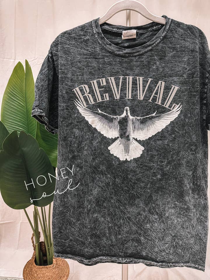 Honey Soul LLC - Wholesale Screen Printed T-Shirt - Women's - Revival Dove Mineral Wash Tee