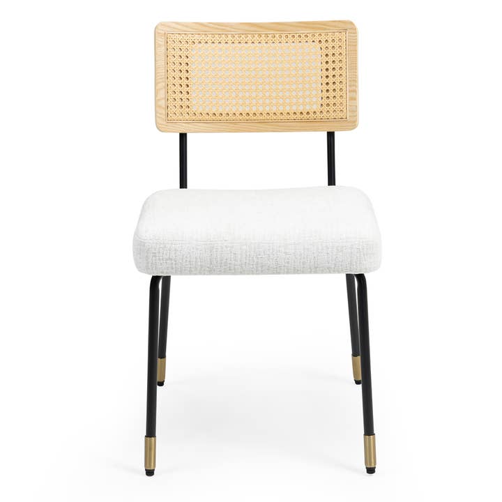 Glamour Home - Wholesale Chair - Set of 2 Bethari Beige Woven Fabric Dining Chair