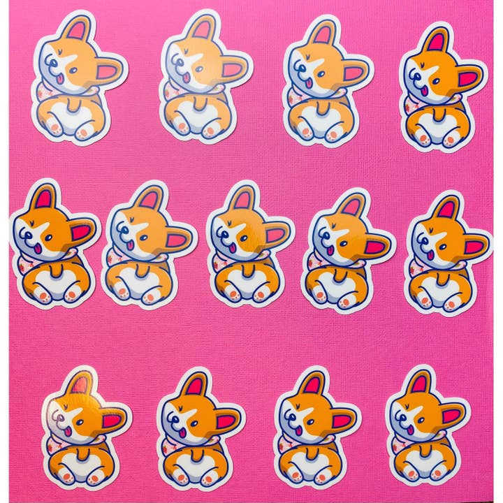 Otto's Grotto - Wholesale Sticker - Corgi Butt Sticker Pembroke Welsh Corgie Sticker1