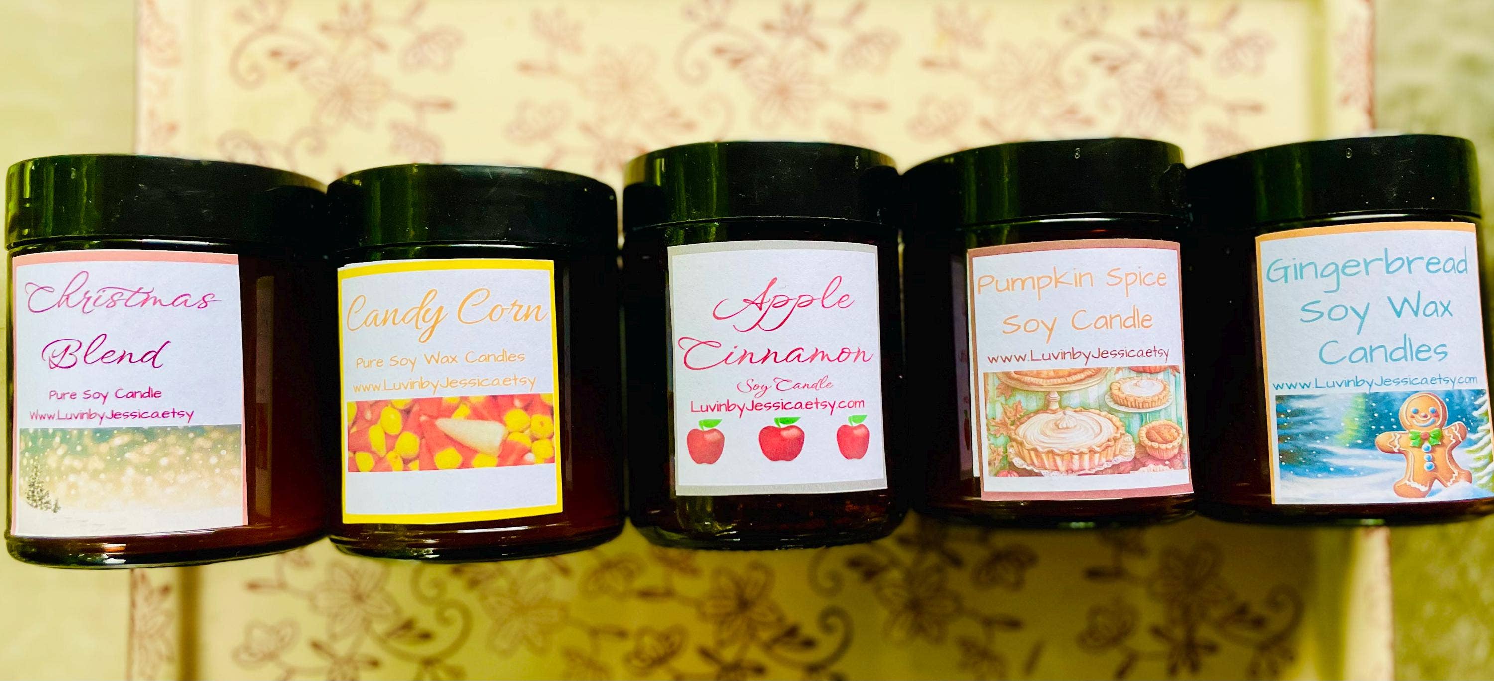 LuvinbyJessica.etsy.com - Wholesale Jar/Filled Candle - Apple Pumpkin Soy Candle for Fall and Winter Decor3