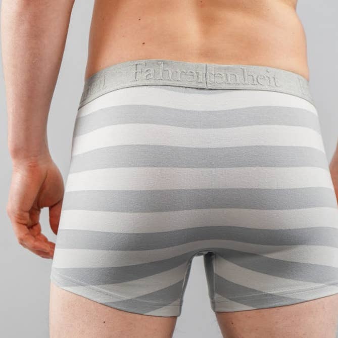 Tronco/Roupa interior masculina com riscas Rugby Cinza Boxer por atacado de Fahrenheit