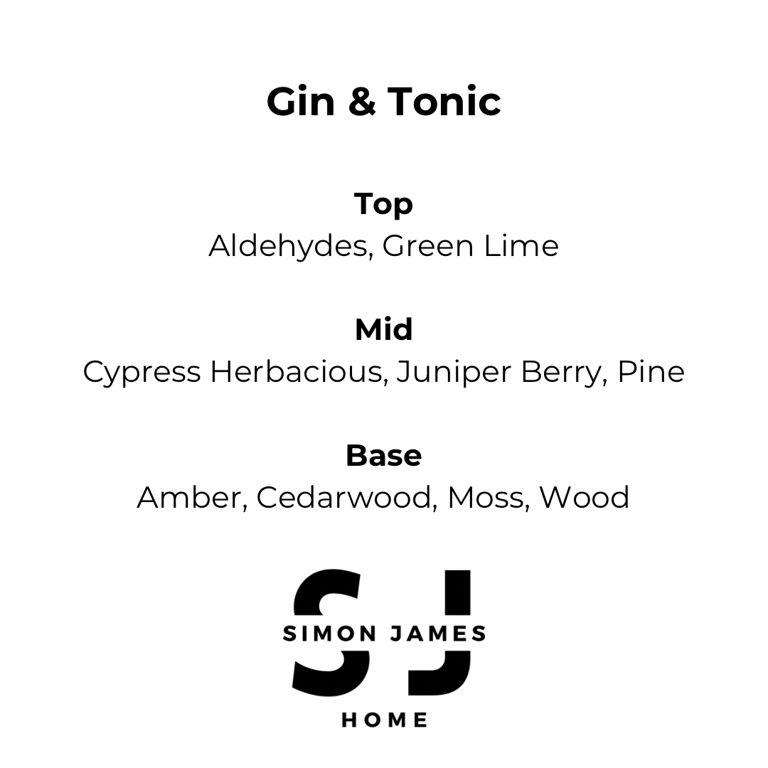 Simon James Home – wholesale Jar/filled candle – Gin & Tonic Handmade Soy Wax Candle2