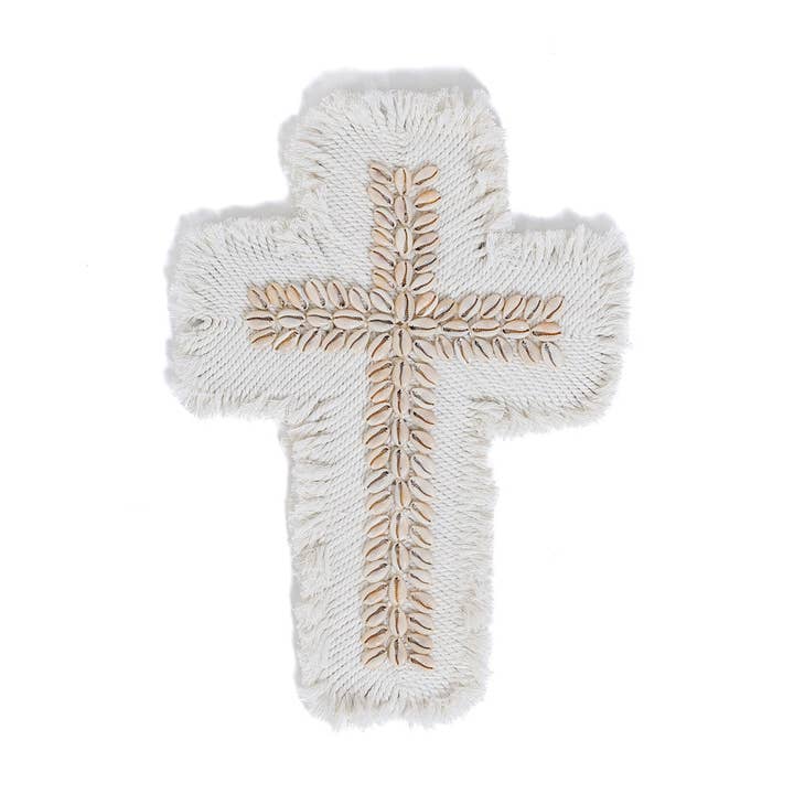A Cruz de Macramé - Branco por atacado de Bazar Bizar Living