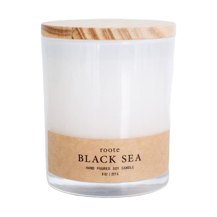 Apothecary - Black Sea Scented Soy Candle White Tumbler for wholesale by roote