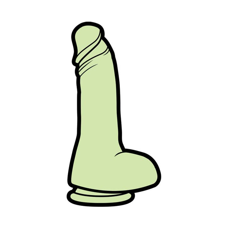 Dildo Glow-in-the-Dark Enamel Pin, EPT-021 for wholesale by Wood Rocket Products