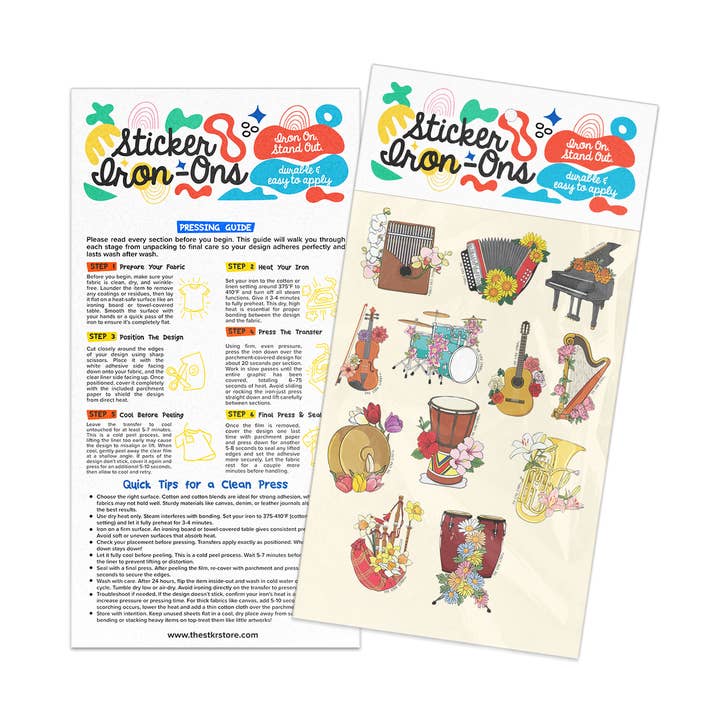 Aufbügelbare Aufkleber für Musikinstrumente für den Großhandel von Girls Printing House