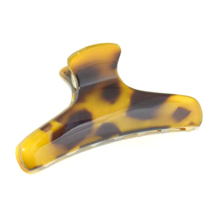 Parcelona French Flat Salon Style Medium 3 1/4" Celluloid Hair Claw for Women for wholesale by Parcelona