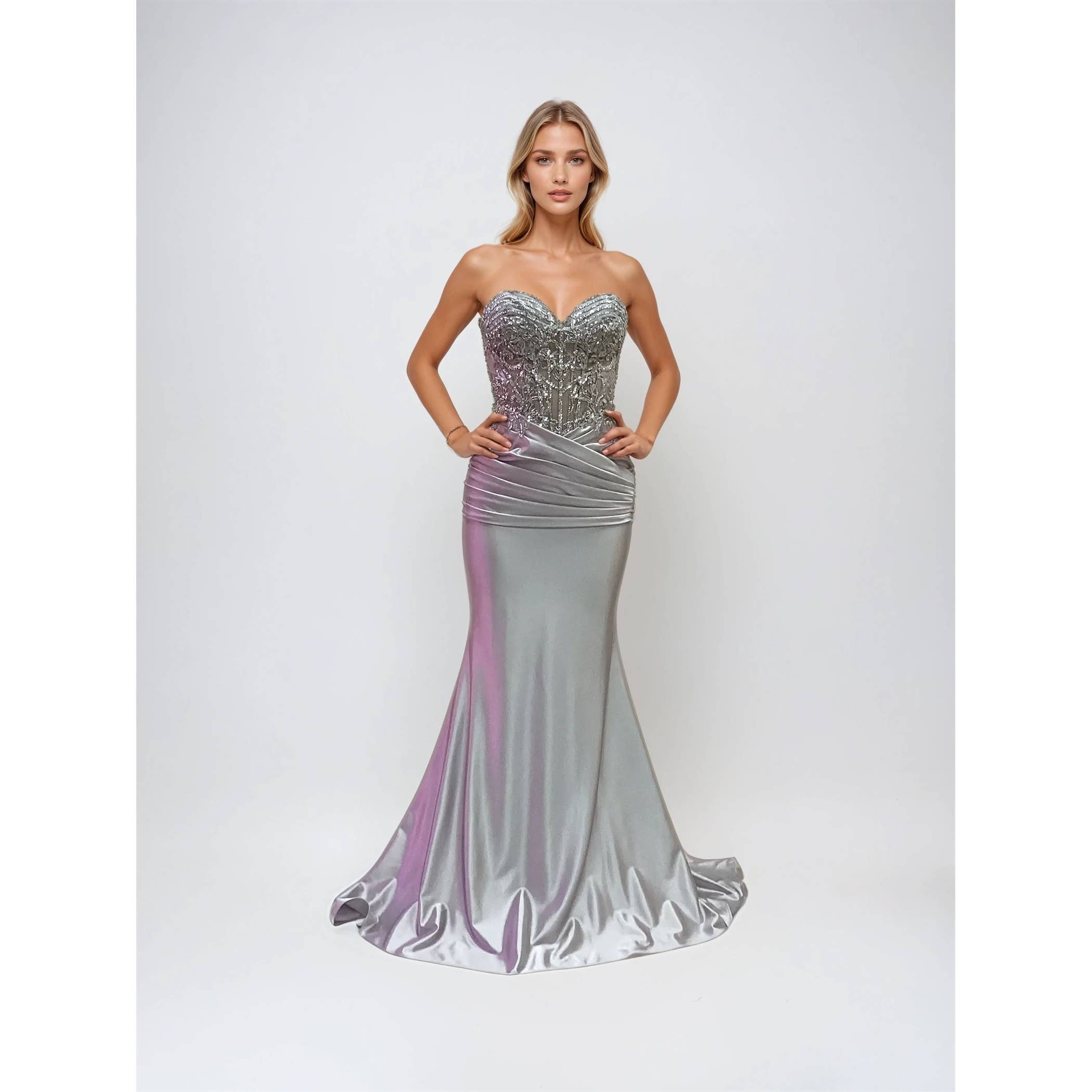 Juliet – Großhandel Kleid – Damen – JT2530K EXQUISITES PERLENBESATZ-ABENDKLEID DIESES ELEGANTE KLEID FE23