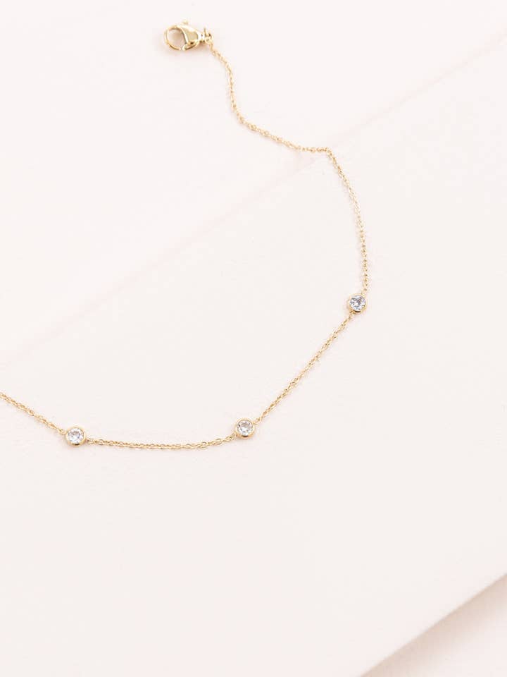 Minimal Circle Rhinestone Anklet for wholesale by Lovoda