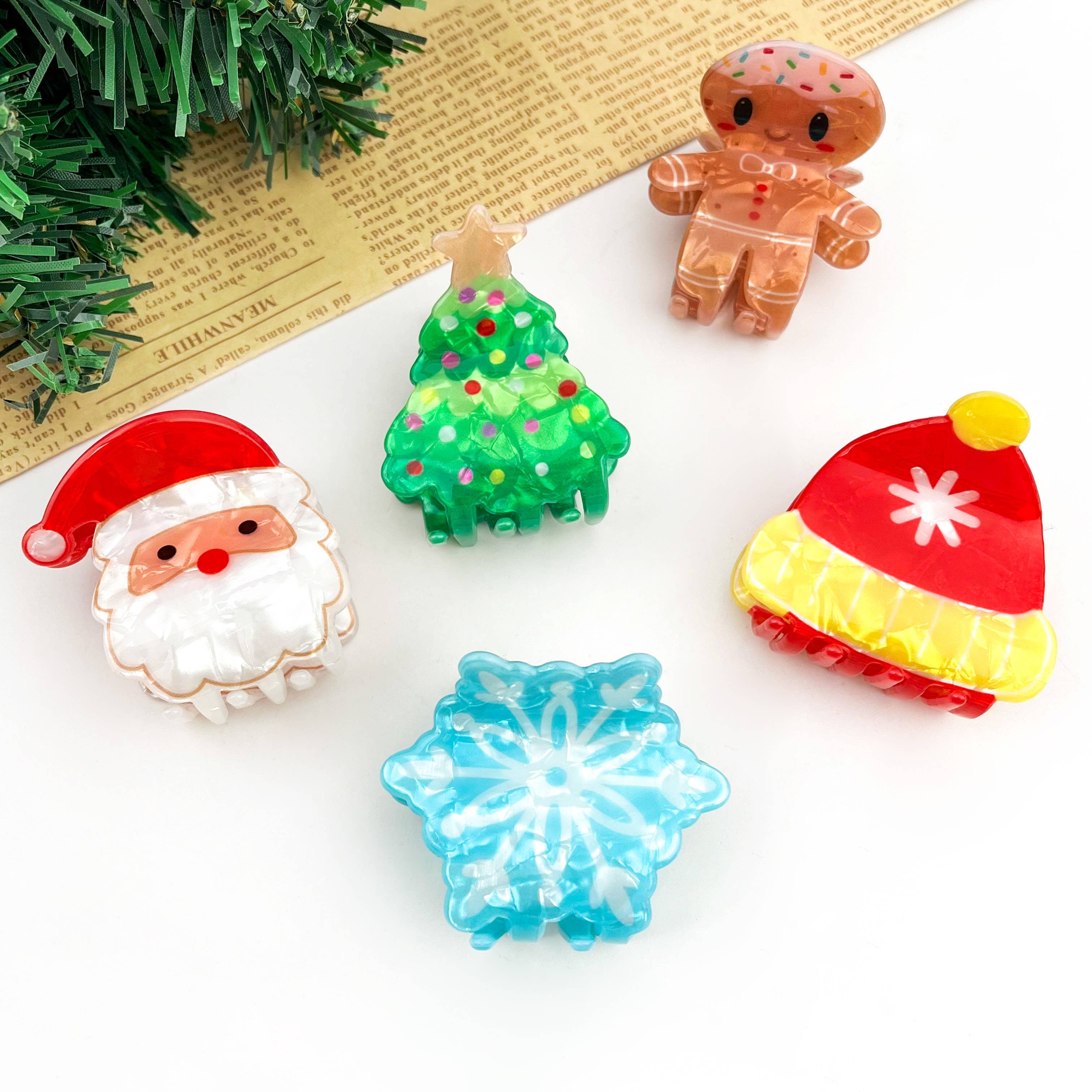 TheDivaSoap - Wholesale Hair Clip - Women's - Christmas Medium Hair Claw Clip, Snowflake & Holiday Designs6