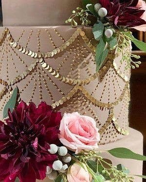 Crystal Candy Unique Cake Decorations - Wholesale Cake Decorating Kit - Crystal Candy Edible Wafer Glitter Sequins. Rose Gold2