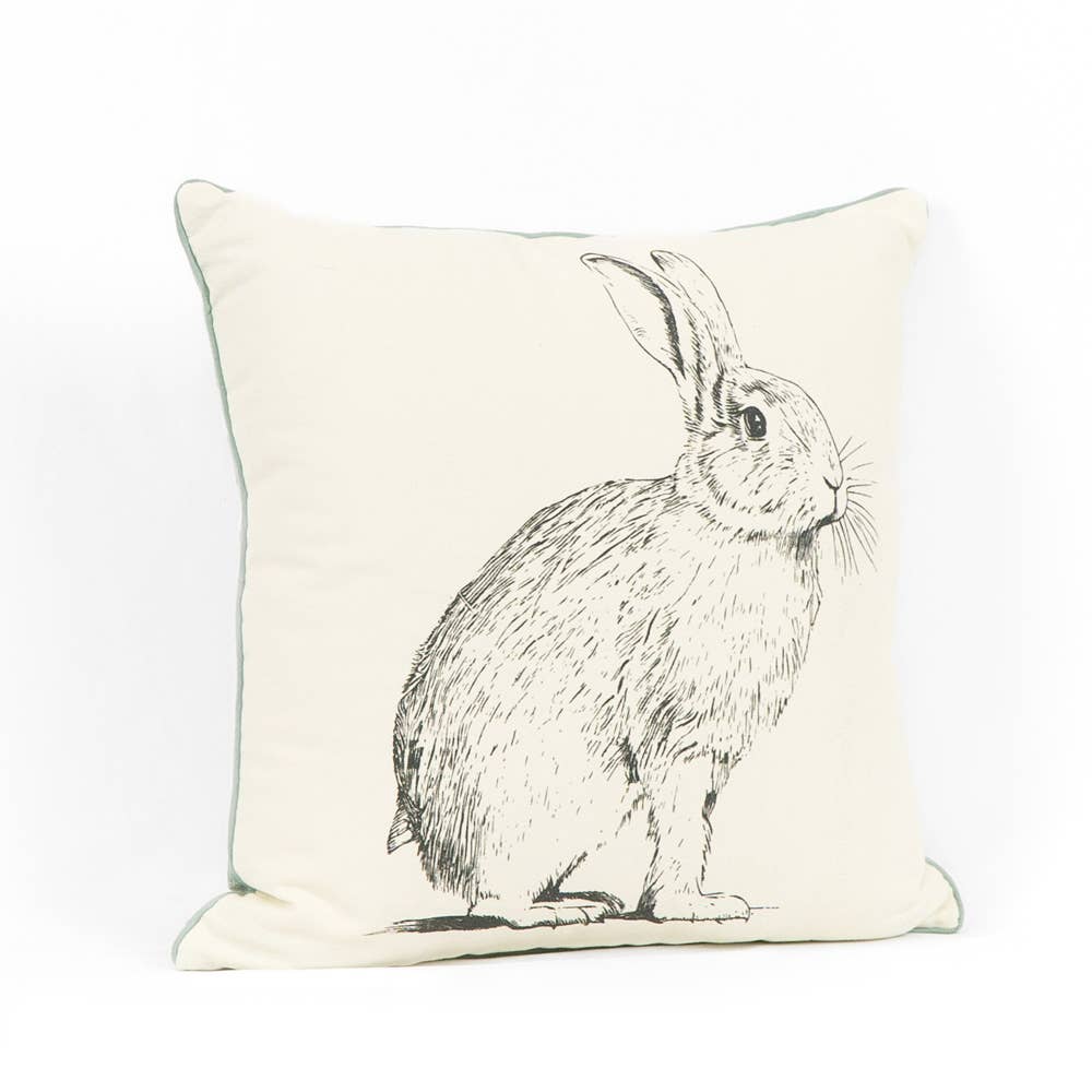 Devanie At Home (Formerly Adams & Co.) - Wholesale Throw/Decorative Pillow - 30282 - 17x17 rvs pillow (RABBIT/CHKRD) Easter & Spring2