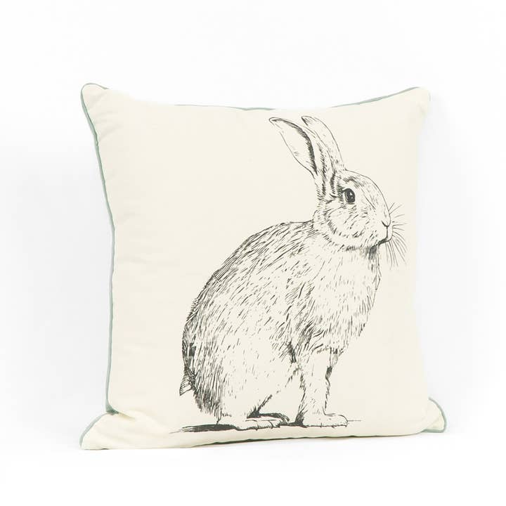 Devanie At Home (Formerly Adams & Co.) - Wholesale Throw/Decorative Pillow - 30282 - 17x17 rvs pillow (RABBIT/CHKRD) Easter & Spring2