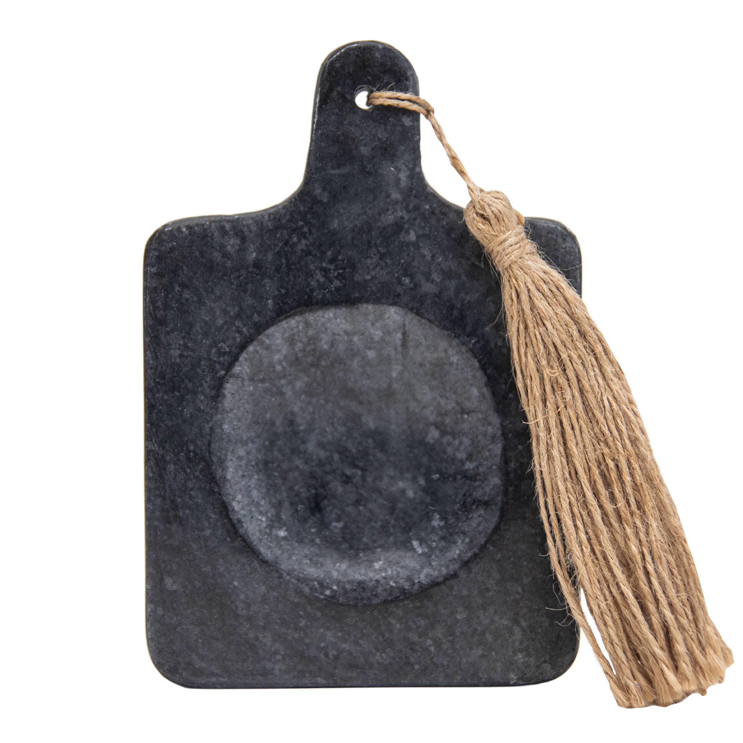 Foreside Home & Garden - Wholesale Spoon Rest - Keith Black Marble Paddle Spoon Rest with Jute Tassel1