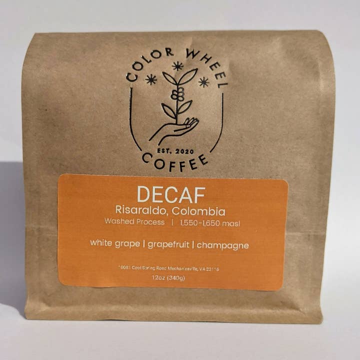 Decaf Colombian 5lb for wholesale by Color Wheel Coffee Roasters