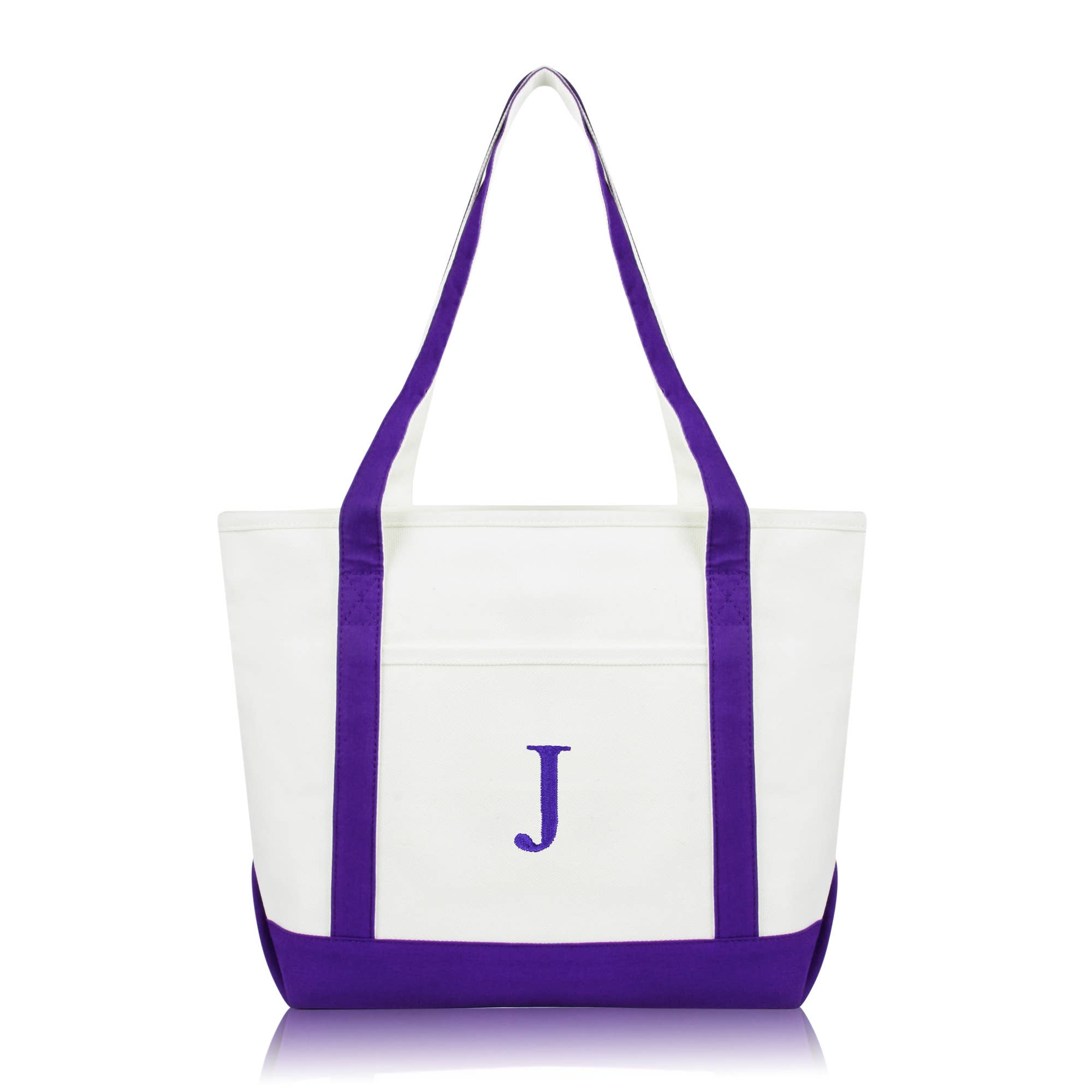 Dalix - Wholesale Tote Bag - Women's - DALIX Medium Personalized Tote Bag Monogram Letter J42