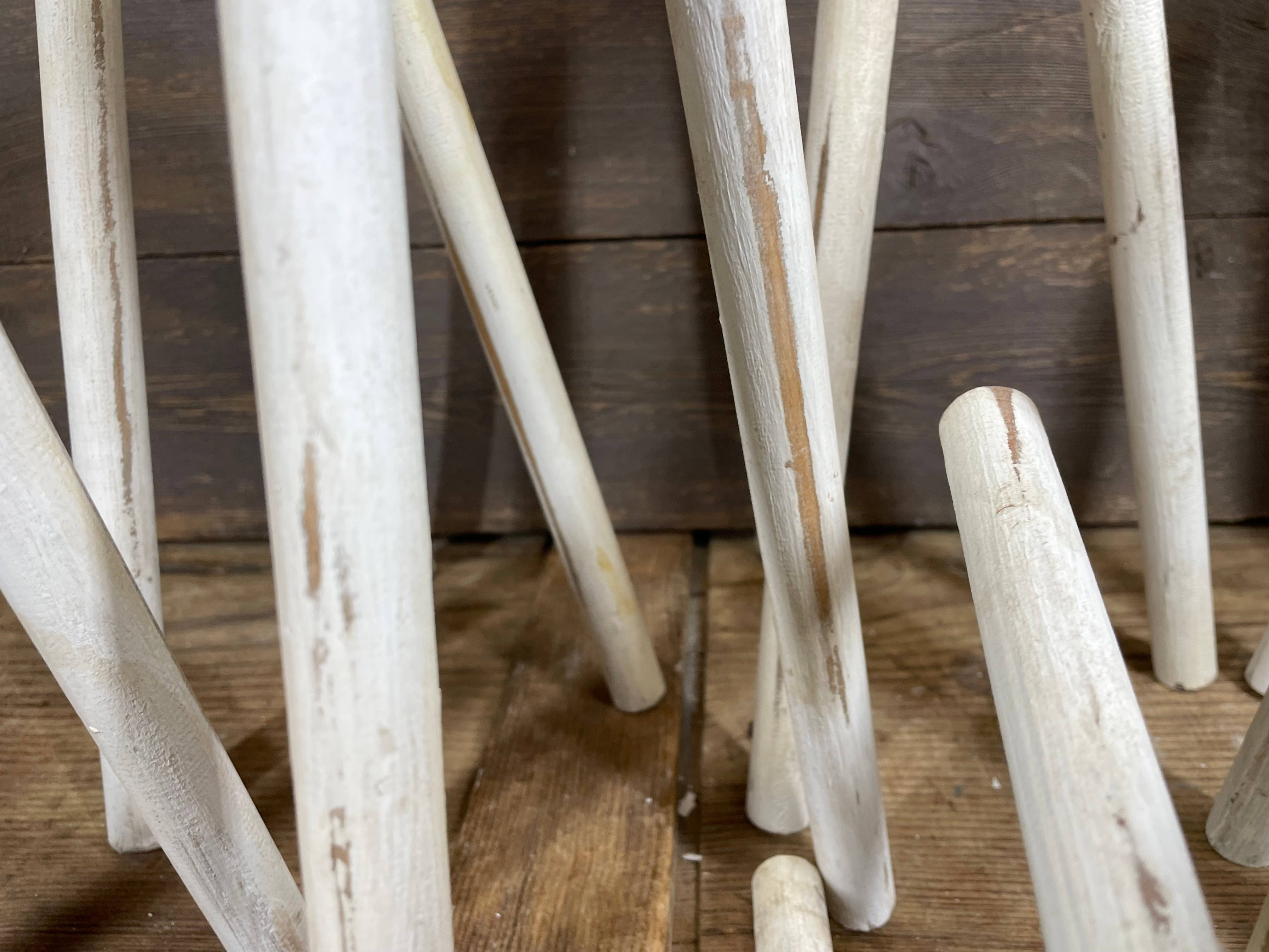 My Amigos Imports – wholesale Stool – CLEARANCE-Farmhouse Stool-Assorted Sizes-3 Legs-White-$6.501