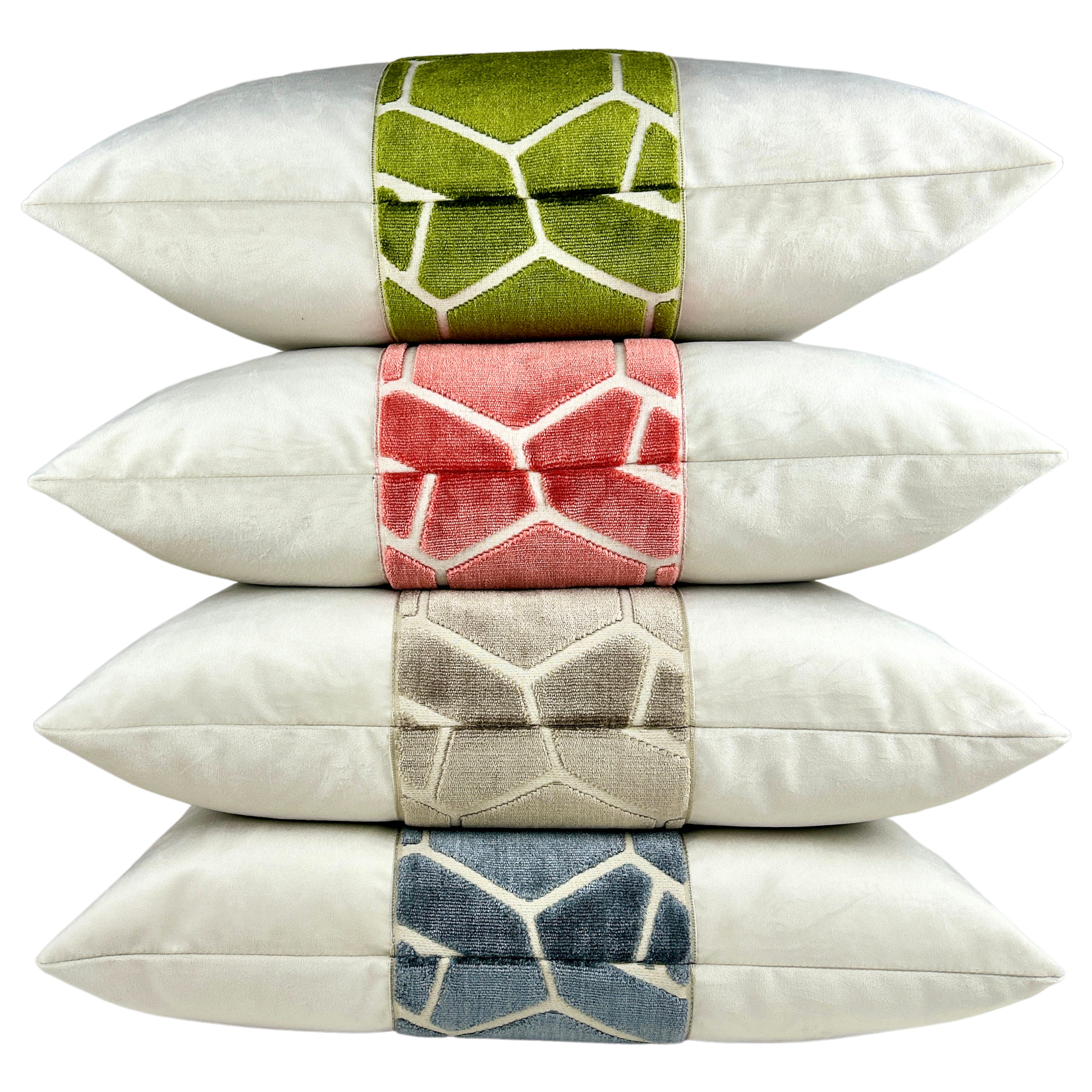 Harbor Annie (Harbor) - Velvet Throw Pillow with Gray Velvet Trim for wholesale on Faire2