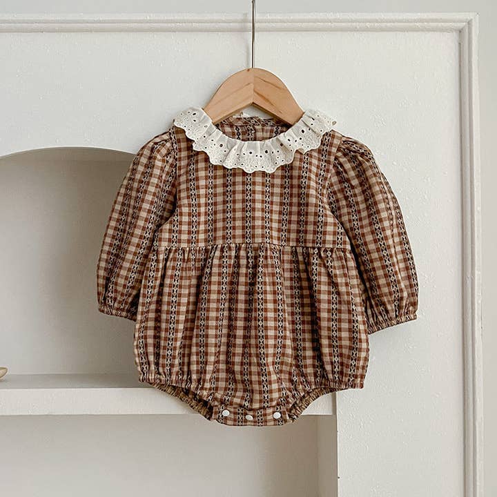 MyKids-USA® - Wholesale Clothing Set - Baby - New Spring/Autumn Baby Vintage Plaid Onesies And Dress For G