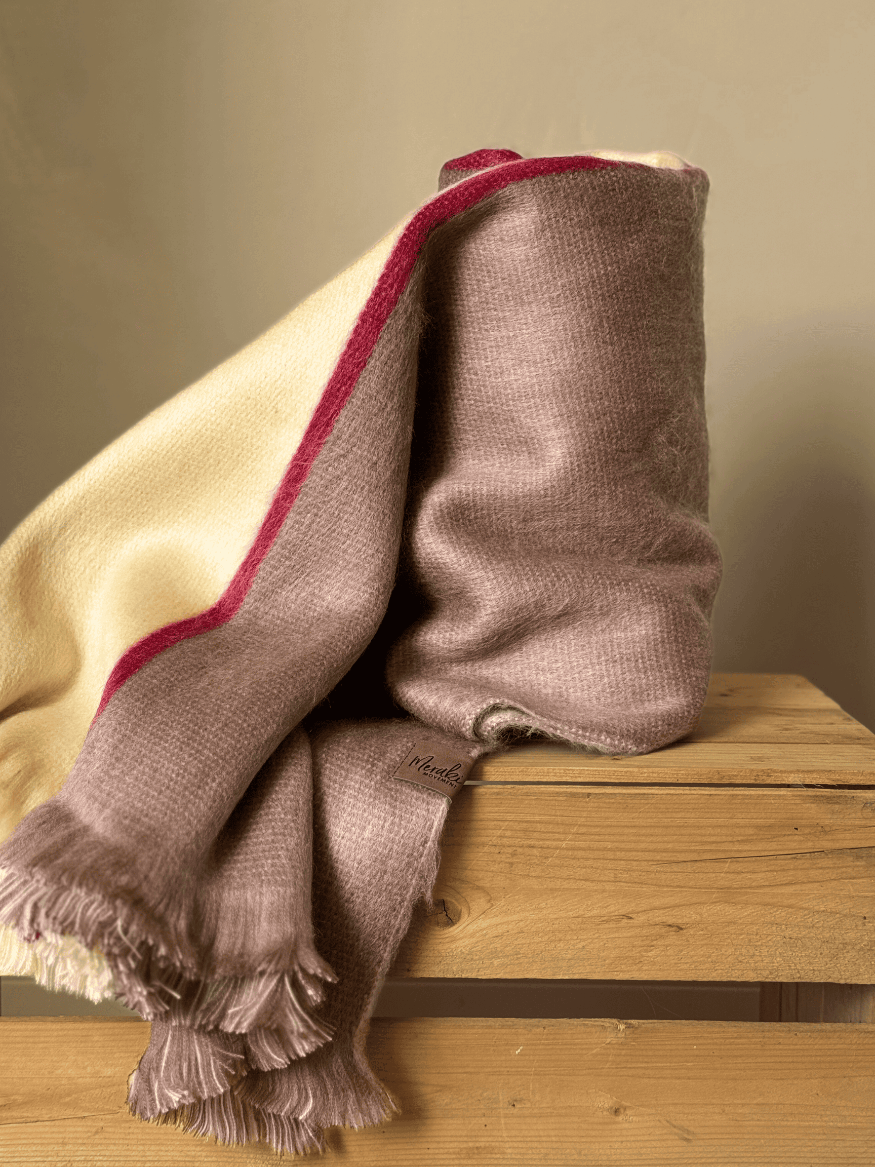 Meraki Movement - Wholesale Scarf - Unisex - Crimson Sand Fusion Alpaca Blanket Scarf1