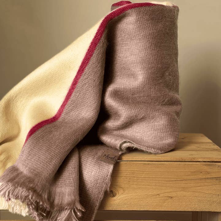 Meraki Movement - Wholesale Scarf - Unisex - Crimson Sand Fusion Alpaca Blanket Scarf1