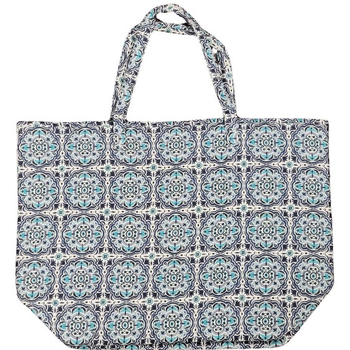 "Almafi" Designer Quilted Tote Bag for wholesale by Duke Imports