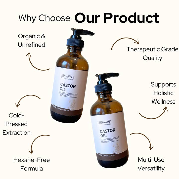 Elemental Wellness | Soap & Toxin-Free Living - Wholesale Bath/Body Oil - Organic Cold-Pressed Castor Oil | Hexane-Free & Therapeutic3