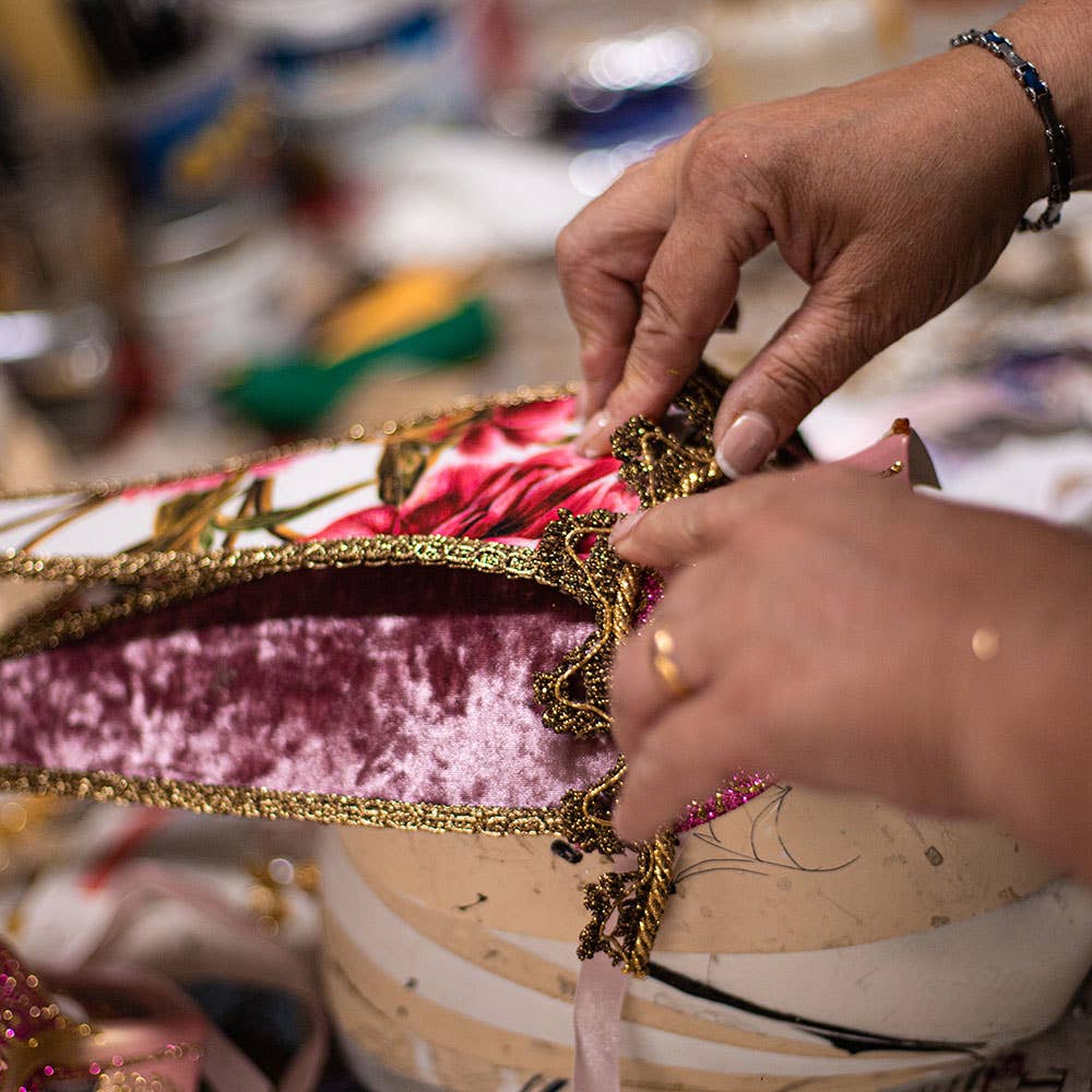 Regalmoda - Vendita all'ingrosso Costume di carnevale - Donna - Colombina Riccioli - Rosa1