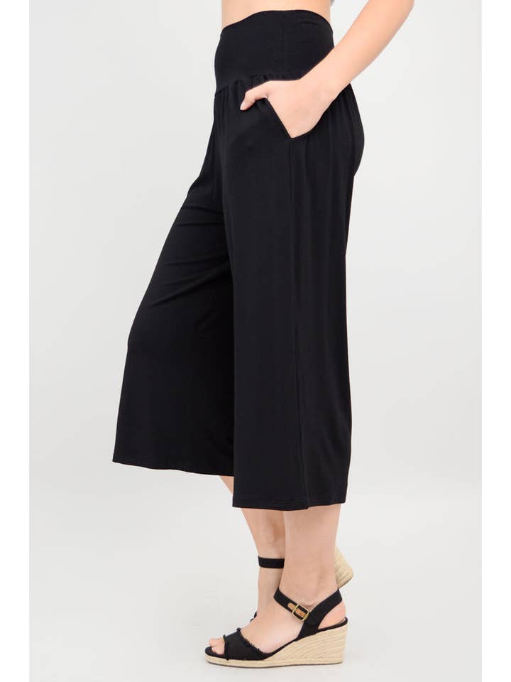 Blue Sky Clothing Co LLC - Wholesale Pants - Women's - Gaylene Capri, Black, Bamboo1