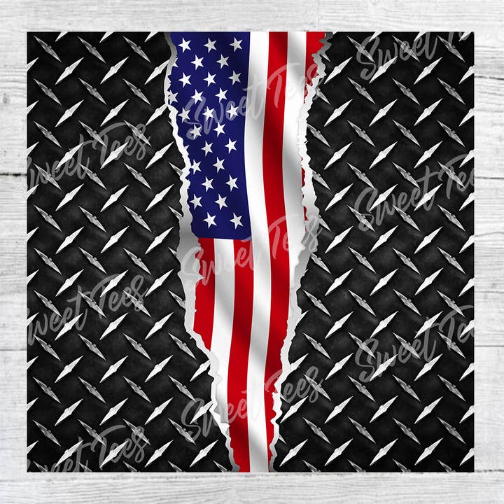 Sweet Tees - Wholesale Sublimation Transfer - American Flag Black Metal Tumbler Sublimation Transfer