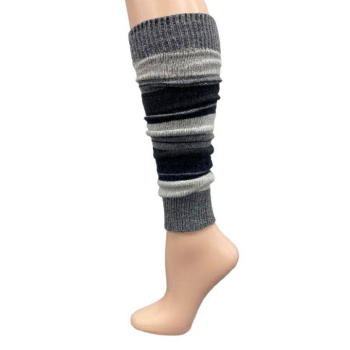 Sierra Socks - Wholesale Legwarmers - Women's - Girl's Stripe Lambswool Knee Hi Leg Warmers W424