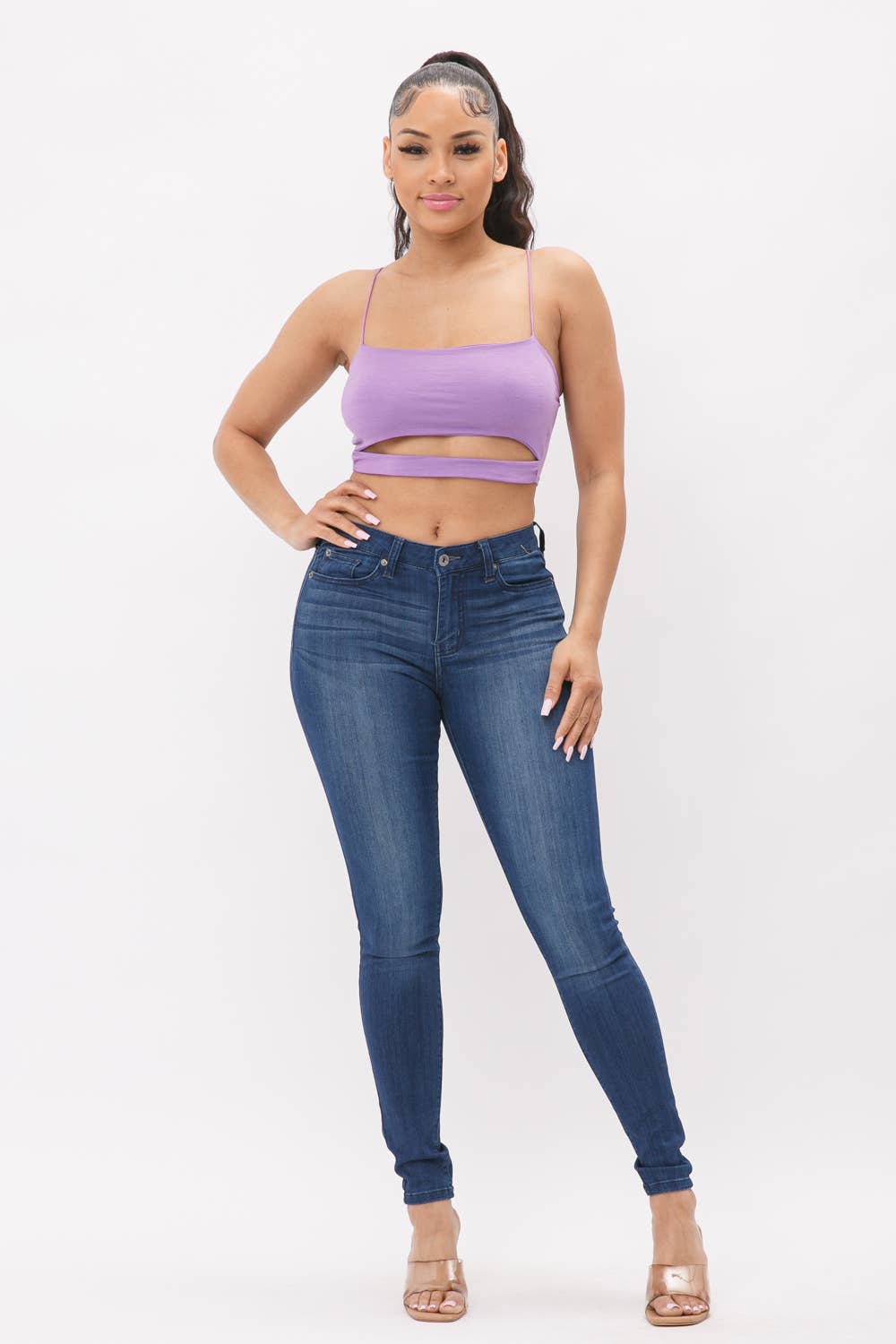 Julia by LoveJ - Wholesale Knit Top - Women's - Front Cutout Detail Crop Top4