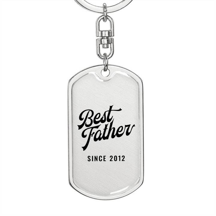 Best Father Since 2012 - Luxury Dog Tag Keychain for wholesale by Unique Gifts Store