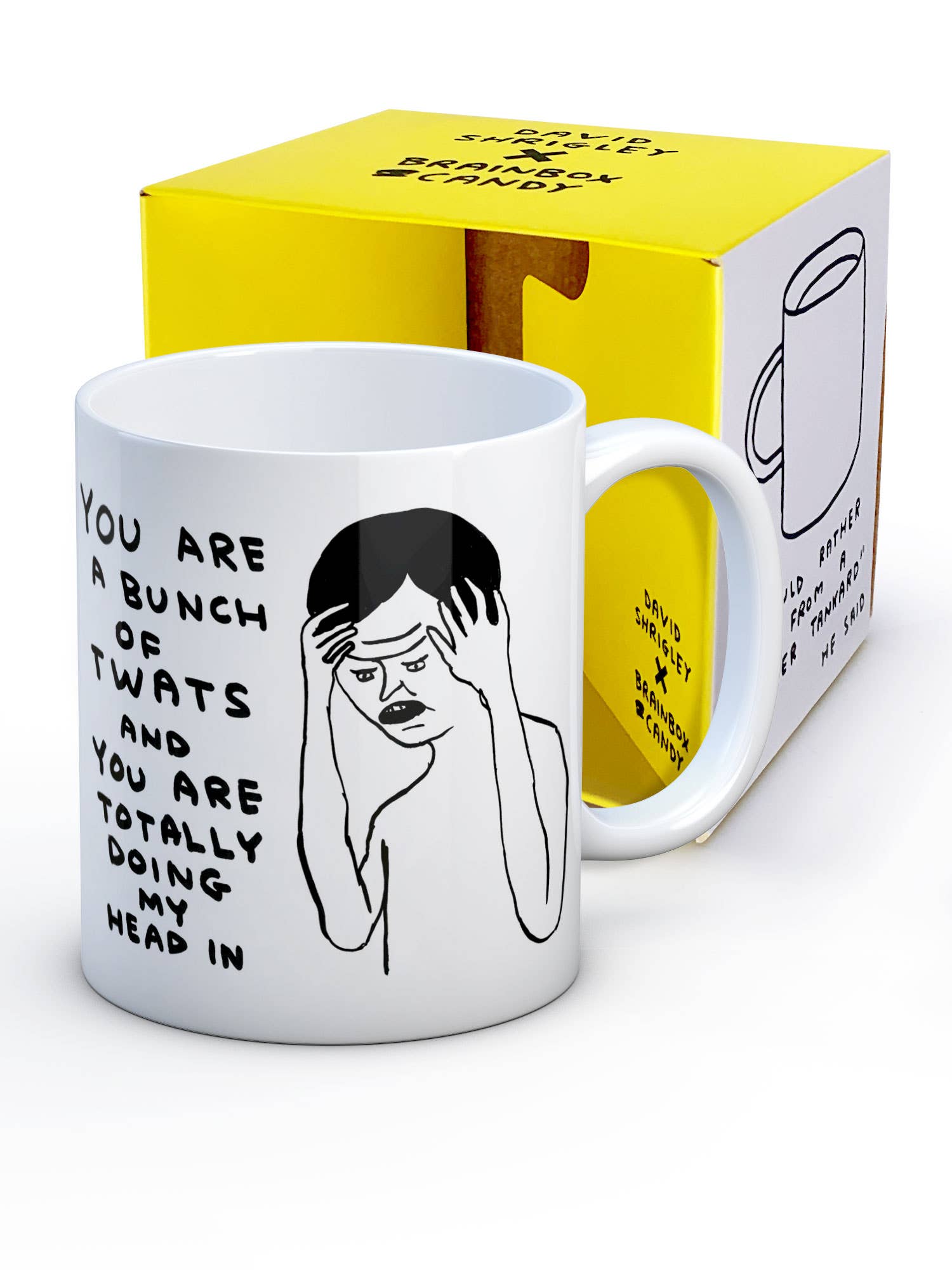 David Shrigley x Brainbox Candy - Vendita all'ingrosso Tazza - Tazza Divertente Regalo David Shrigley - Mucchio di Idioti1