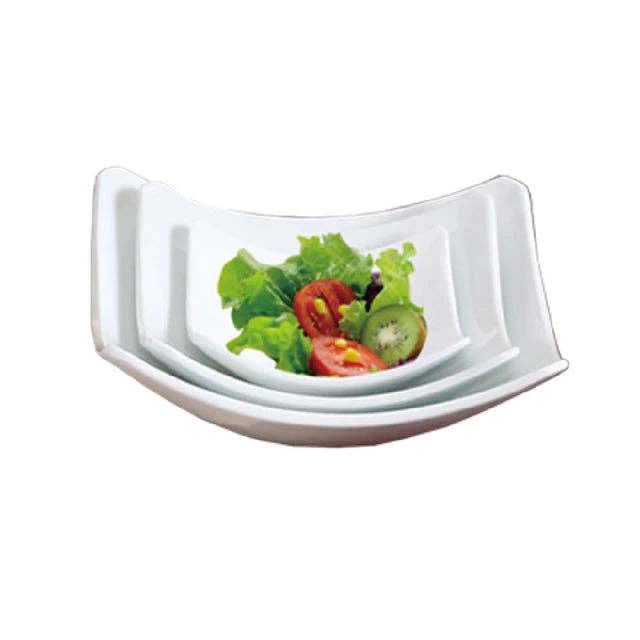 EcoQuality - Wholesale Bowl - 6" Square Salad Soup Bowl Porcelain White 8 Oz