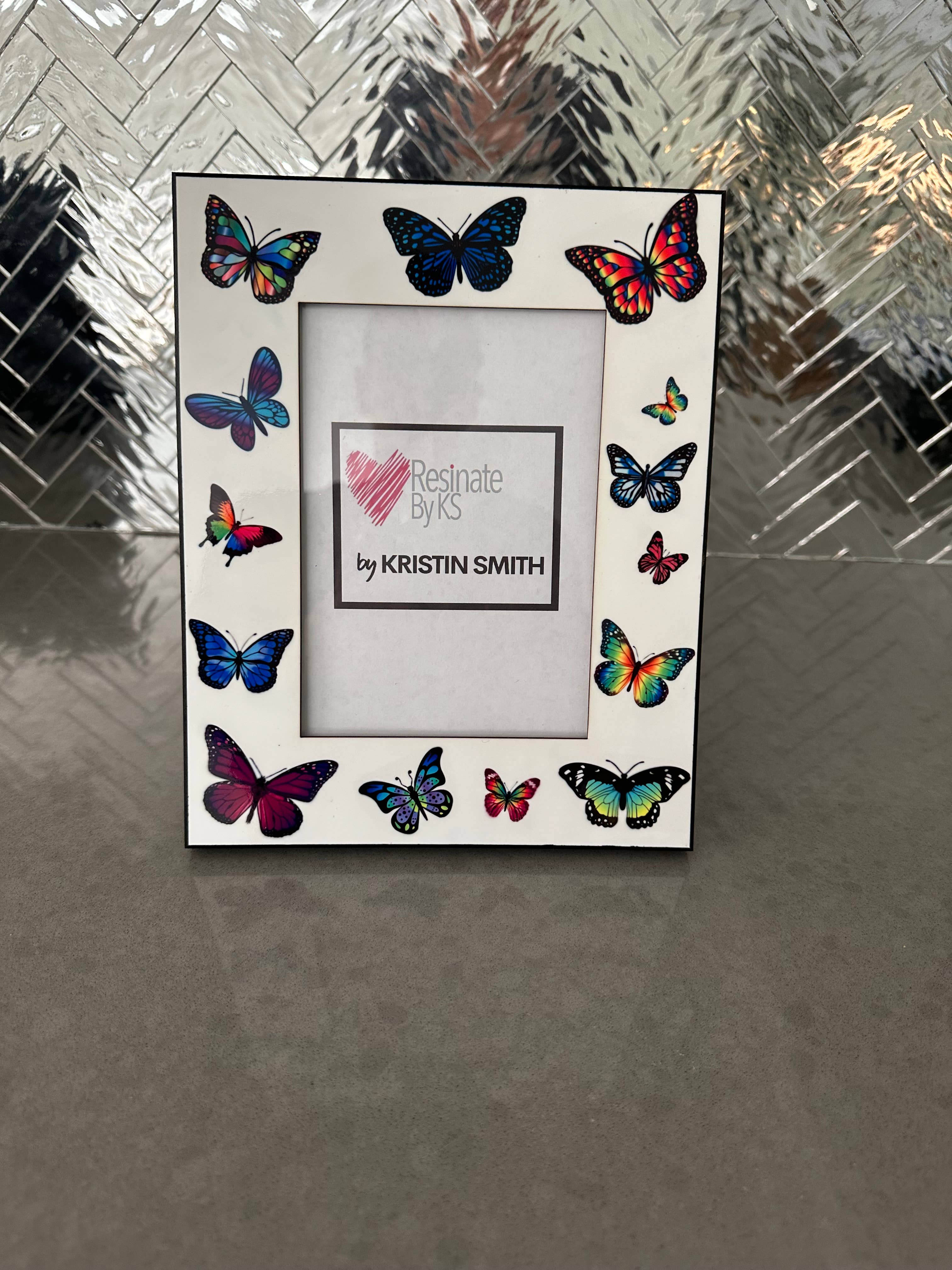 Resinate By KS / by KRISTIN SMITH – Engroshandel Billedramme – Sommerfugl foto billedramme 3