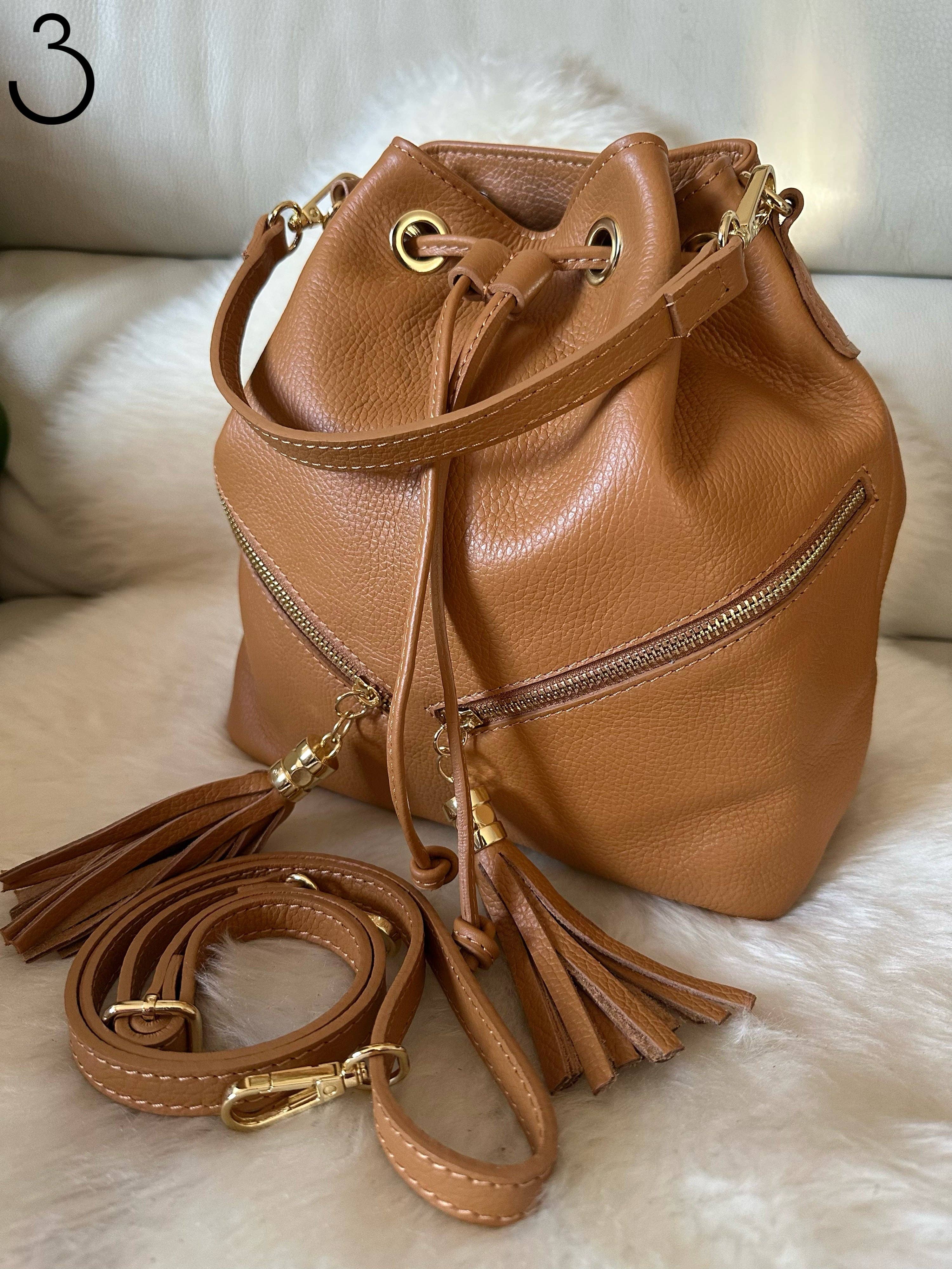 Zhade – Bolsa de ombro – Mulher por atacado – LINA- balde em pele genuína7