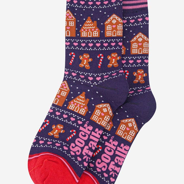 Sock Talk - Wholesale Gift Box - Women's Bamboo Socks Christmas Cracker Gift Box Gingerbread2