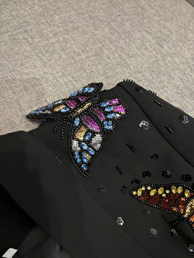 Negro Conjunto de traje de diamante con mariposa 3D hecha a mano SY402 de venta al por mayor en Faire3