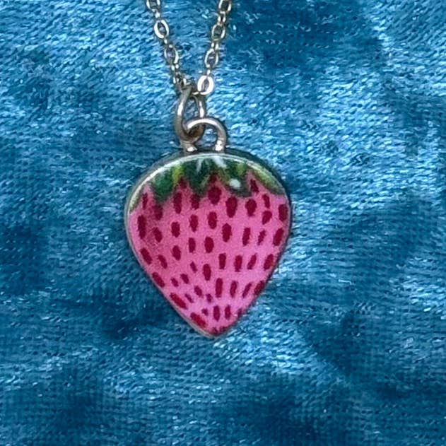 Gold Strawberry 18" necklace for wholesale by Elizabeth Jewelry