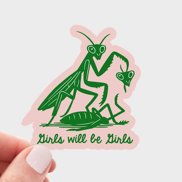 Girls Will Be Girls Sticker - feminist, women, pink, cute for wholesale by Yarnival