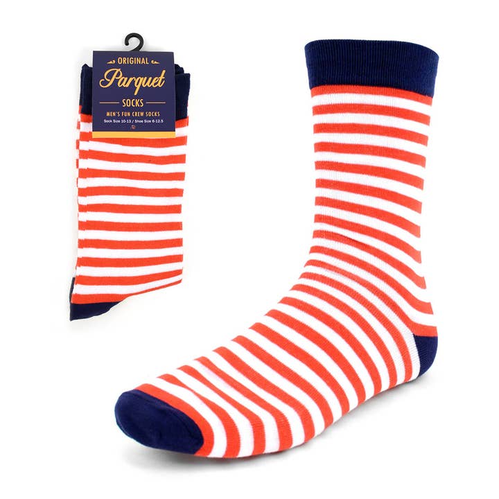 Selini New York - Wholesale Socks - Men's - Men's Red & White Stripes Novelty Socks - NVS1819
