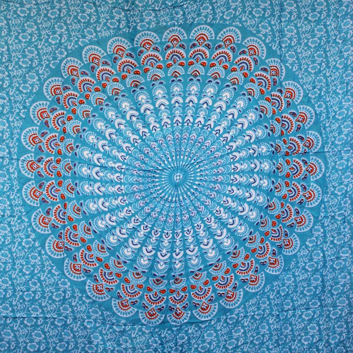 Ancient Wisdom – wholesale Swim cover-up – Women’s – Teal Orange Mandala Sarongs5