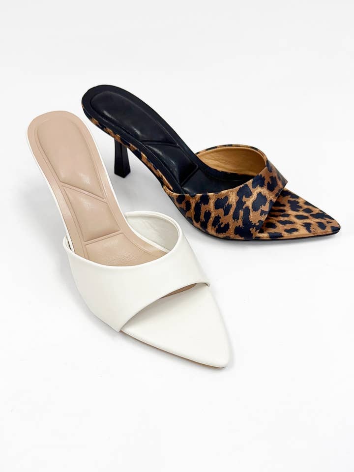 CCOCCI - Wholesale Low Heels - Women's - SUSAN-1 OPEN POINTED-TOE KITTEN HEEL MULE